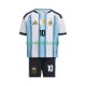 Completo da calcio Bambini Argentina Lionel Messi 10 World Cup Maglia Prima 2026 Manica Corta