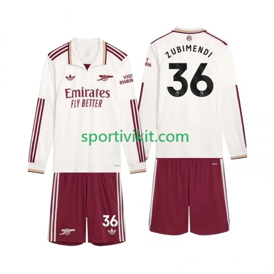 Completo da calcio Bambini Arsenal Zubimendi 36 Maglia Terza 2025-2026 Manica Lunga