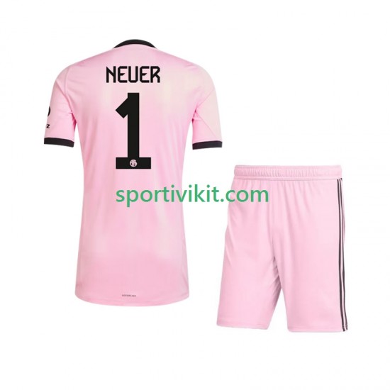 Completo da calcio Bambini FC Bayern München Portiere Manuel Neuer 1 UCL Maglia Terza 2025-2026 Manica Corta
