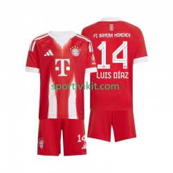Completo da calcio Bambini FC Bayern München Luis Diaz 14 Maglia Prima 2025-2026 Manica Corta
