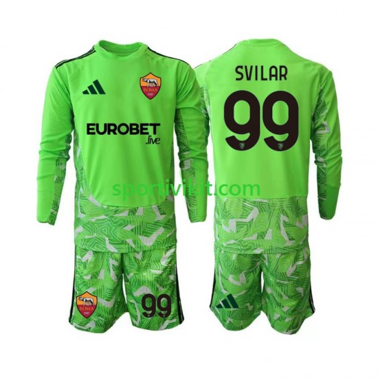 Completo da calcio Bambini AS Roma Portiere Mile Svilar 99 Maglia Prima 2026-2027 Manica Lunga