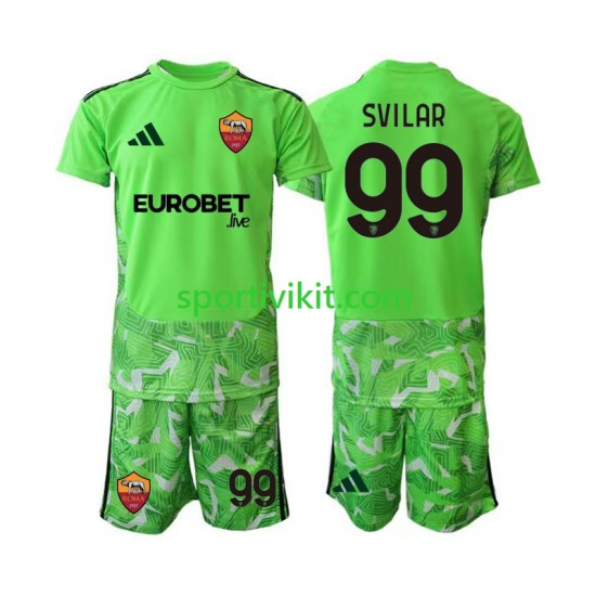 Completo da calcio Bambini AS Roma Portiere Mile Svilar 99 Maglia Prima 2026-2027 Manica Corta