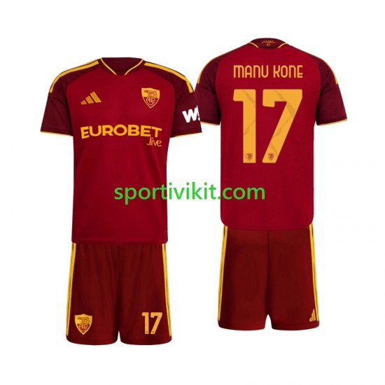 Completo da calcio Bambini AS Roma Manu Kone 17 Maglia Prima 2026-2027 Manica Corta