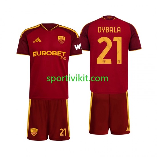 Completo da calcio Bambini AS Roma Paulo Dybala 21 Maglia Prima 2026-2027 Manica Corta