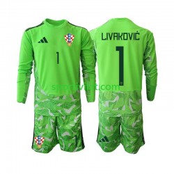 Completo da calcio Bambini Croazia Portiere Dominik Livakovic 25 Maglia Prima 2026-2027 Manica Lunga