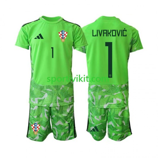 Completo da calcio Bambini Croazia Portiere Dominik Livakovic 25 Maglia Prima 2026-2027 Manica Corta