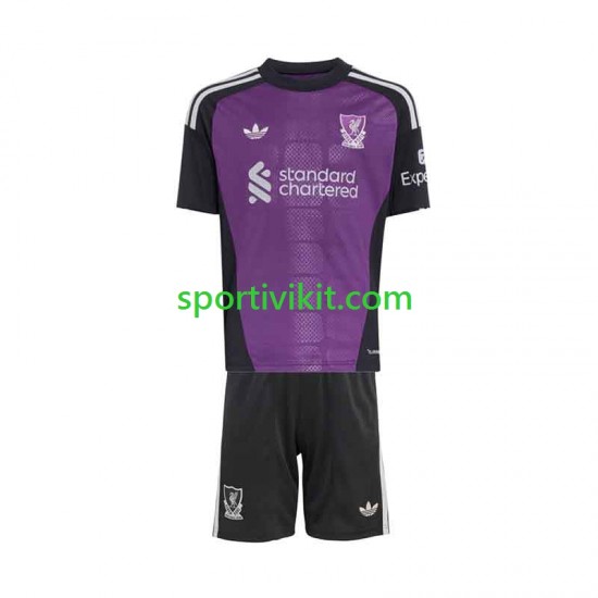 Completo da calcio Bambini Liverpool Portiere Maglia Seconda 2026-2027 Manica Corta