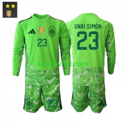 Completo da calcio Bambini Spagna Portiere Unai Simon 23 Maglia Terza 2026-2027 Manica Lunga