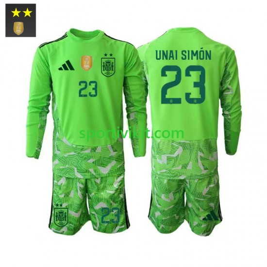 Completo da calcio Bambini Spagna Portiere Unai Simon 23 Maglia Terza 2026-2027 Manica Lunga