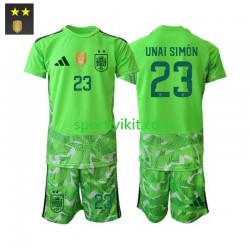 Completo da calcio Bambini Spagna Portiere Unai Simon 23 Maglia Terza 2026-2027 Manica Corta