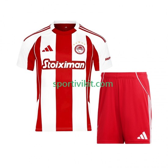 Completo da calcio Bambini Olympiacos Maglia Prima 2025-2026 Manica Corta