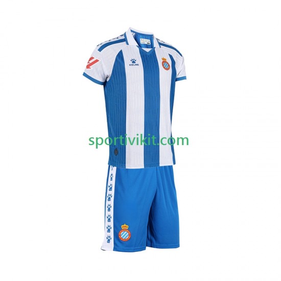 Completo da calcio Bambini RCD Espanyol Maglia Prima 2025-2026 Manica Corta