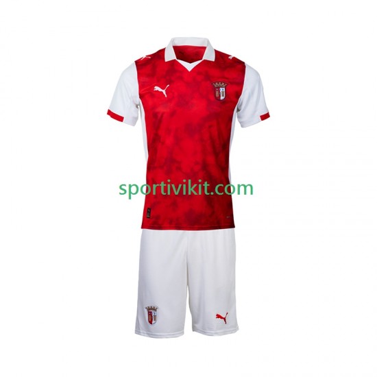 Completo da calcio Bambini SC Braga Maglia Prima 2025-2026 Manica Corta