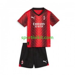 Completo da calcio Bambini AC Milan Maglia Prima 2023-2024 Manica Corta