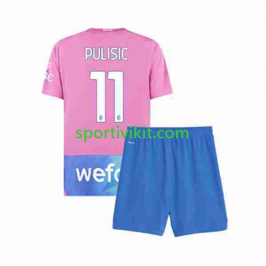 Completo da calcio Bambini AC Milan Christian Pulisic 11 Maglia Terza 2023-2024 Manica Corta Completo da calcio Bambini AC Milan Christian Pulisic 11 Maglia Terza 2023-2024 Manica Corta