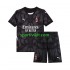 Completo da calcio Bambini AC Milan Portiere Nero Maglia Prima 2024-2025 Manica Corta