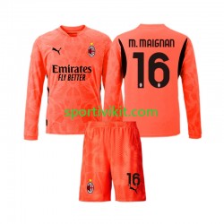 Completo da calcio Bambini AC Milan Portiere Mike Maignan 16 Maglia Quarto 2024-2025 Manica Lunga