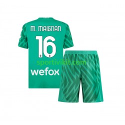 Completo da calcio Bambini AC Milan Portiere Mike Maignan 16 Maglia Prima 2023-2024 Manica Corta