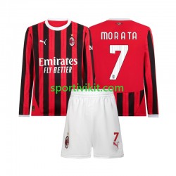 Completo da calcio Bambini AC Milan Morata 7 Maglia Prima 2024-2025 Manica Lunga