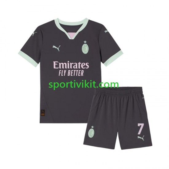 Completo da calcio Bambini AC Milan Morata 7 Maglia Terza 2024-2025 Manica Corta