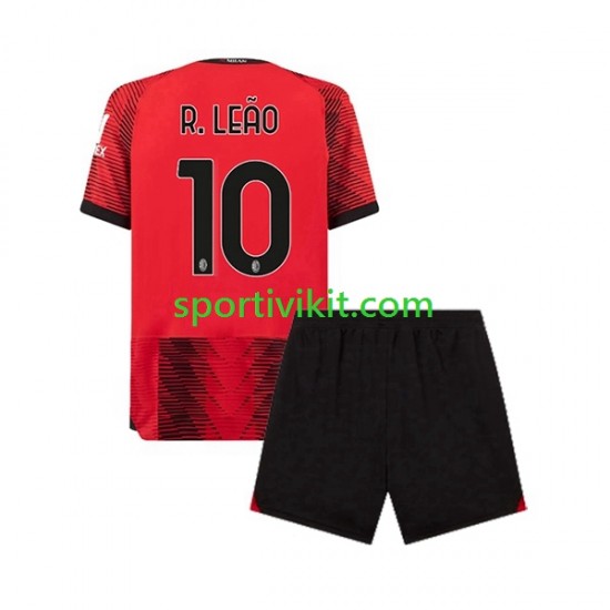Completo da calcio Bambini AC Milan Rafael Leao 10 Maglia Prima 2023-2024 Manica Corta Completo da calcio Bambini AC Milan Rafael Leao 10 Maglia Prima 2023-2024 Manica Corta