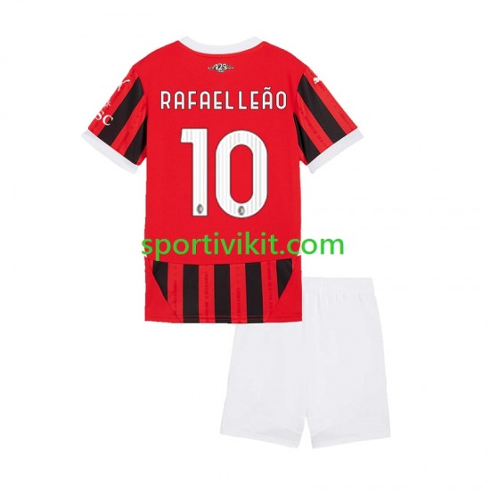 Completo da calcio Bambini AC Milan Rafael Leao 10 Maglia Prima 2024-2025 Manica Corta Completo da calcio Bambini AC Milan Rafael Leao 10 Maglia Prima 2024-2025 Manica Corta