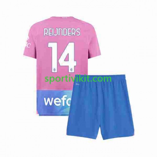 Completo da calcio Bambini AC Milan Tijjani Reijnders 14 Maglia Terza 2023-2024 Manica Corta