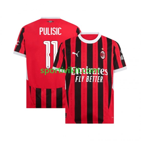 AC Milan UCL Font PULISIC 11 Uomo Maglia Prima 2024-2025 Manica Corta