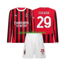 Completo da calcio Bambini AC Milan Youssouf Fofana 29 Maglia Prima 2024-2025 Manica Lunga