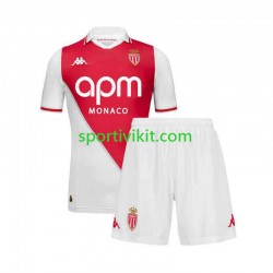 Completo da calcio Bambini AS Monaco Maglia Prima 2024-2025 Manica Corta
