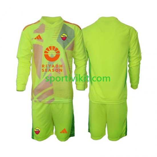 Completo da calcio Bambini AS Roma Portiere Maglia Seconda 2024-2025 Manica Lunga