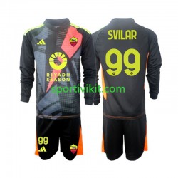 Completo da calcio Bambini AS Roma Portiere Mile Svilar 99 Maglia Prima 2024-2025 Manica Lunga