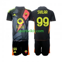Completo da calcio Bambini AS Roma Portiere Mile Svilar 99 Maglia Prima 2024-2025 Manica Corta