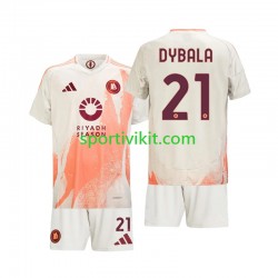 Completo da calcio Bambini AS Roma Paulo Dybala 21 Maglia Seconda 2024-2025 Manica Corta