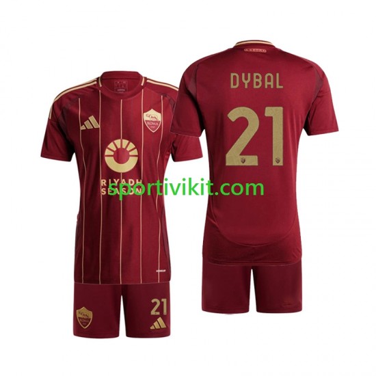 Completo da calcio Bambini AS Roma Paulo Dybala 21 Maglia Prima 2024-2025 Manica Corta
