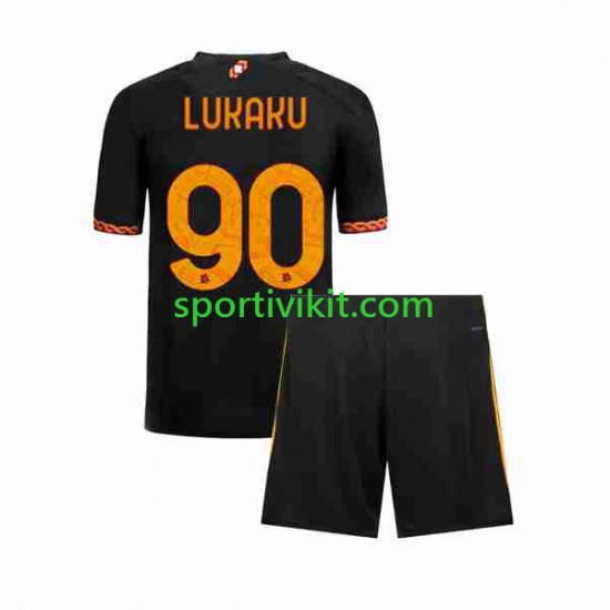 Completo da calcio Bambini AS Roma Romelu Lukaku 90 Maglia Terza 2023-2024 Manica Corta