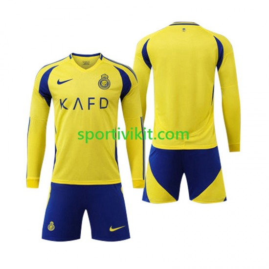 Completo da calcio Bambini Al-Nassr Maglia Prima 2024-2025 Manica Lunga Completo da calcio Bambini Al-Nassr Maglia Prima 2024-2025 Manica Lunga