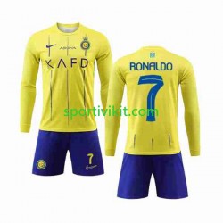Completo da calcio Bambini Al-Nassr Cristiano Ronaldo 7 Maglia Prima 2023-2024 Manica Lunga