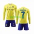 Completo da calcio Bambini Al-Nassr Cristiano Ronaldo 7 Maglia Prima 2023-2024 Manica Lunga