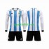 Completo da calcio Bambini Argentina 3 Stars Maglia Prima Coppa del Mondo 2022 Manica Lunga