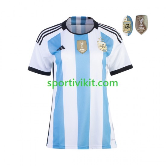 Argentina 3 Stars Donna Maglia Prima Coppa del Mondo 2022 Manica Corta