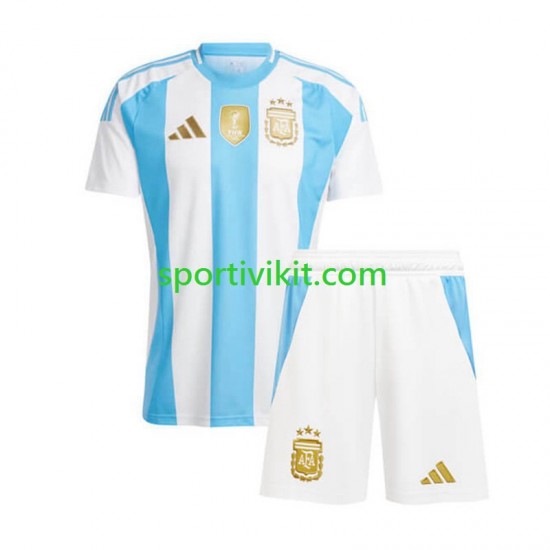 Completo da calcio Bambini Argentina Copa America Maglia Prima 2024 Manica Corta Completo da calcio Bambini Argentina Copa America Maglia Prima 2024 Manica Corta