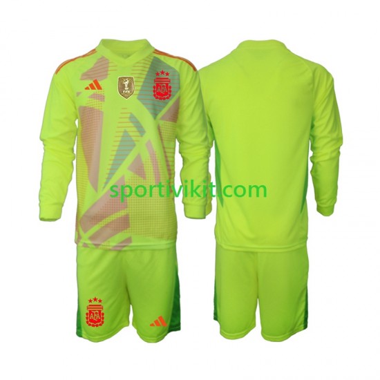Completo da calcio Bambini Argentina Portiere Maglia Seconda 2024 Manica Lunga Completo da calcio Bambini Argentina Portiere Maglia Seconda 2024 Manica Lunga