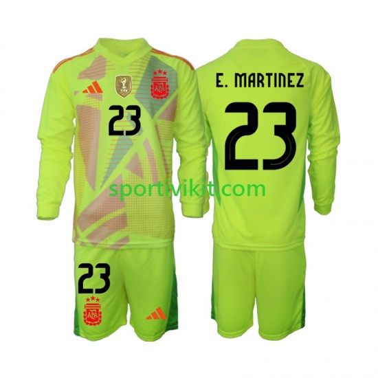 Completo da calcio Bambini Argentina Portiere Emiliano Martinez 23 Maglia Seconda 2024 Manica Lunga Completo da calcio Bambini Argentina Portiere Emiliano Martinez 23 Maglia Seconda 2024 Manica Lunga