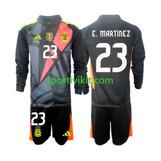 Completo da calcio Bambini Argentina Portiere Emiliano Martinez 23 Maglia Prima 2024 Manica Lunga Completo da calcio Bambini Argentina Portiere Emiliano Martinez 23 Maglia Prima 2024 Manica Lunga