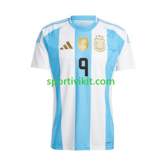 Argentina Julian Alvarez 9 Copa America Uomo Maglia Prima 2024 Manica Corta