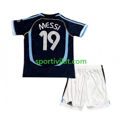 Completo da calcio Bambini Argentina Lionel Messi 19 Retro 2006 Maglia Seconda Manica Corta