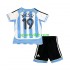 Completo da calcio Bambini Argentina Lionel Messi 19 Retro 2006 Maglia Prima Manica Corta