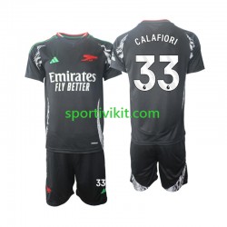 Completo da calcio Bambini Arsenal Calafiori 33 Maglia Seconda 2024-2025 Manica Corta