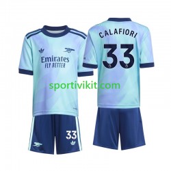 Completo da calcio Bambini Arsenal Calafiori 33 Maglia Terza 2024-2025 Manica Corta